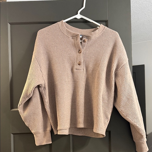 Old Navy Sweaters - Old Navy Beige Knit Henley Sweater
